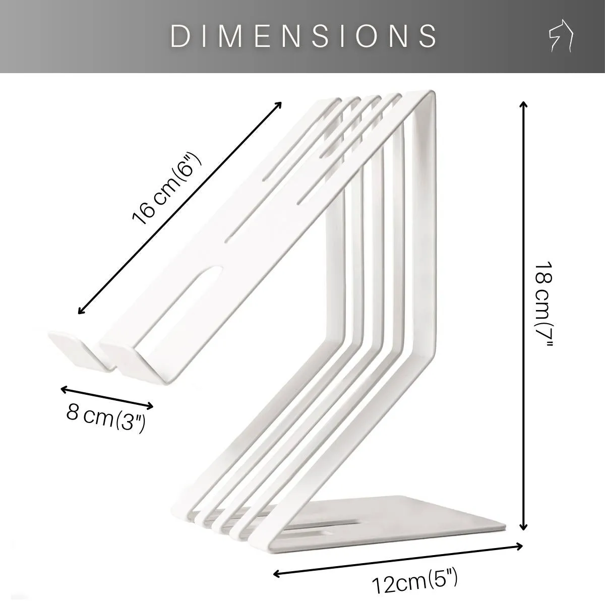 Cell phone stand metal with stripes