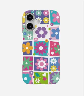 Colorful Flowers Checkered Case