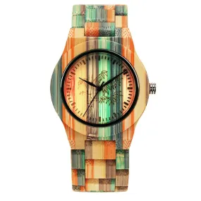 Colorful Strap Women's Wooden Watch