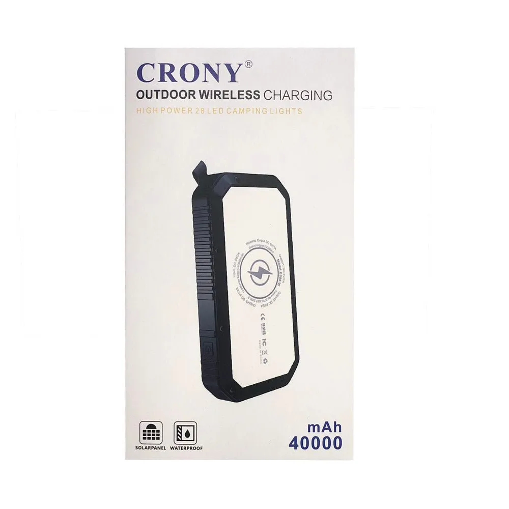 CRONY ES982 40000mAh Business Power Bank Portable waterproof outdoor mobile wireless charger solar power bank