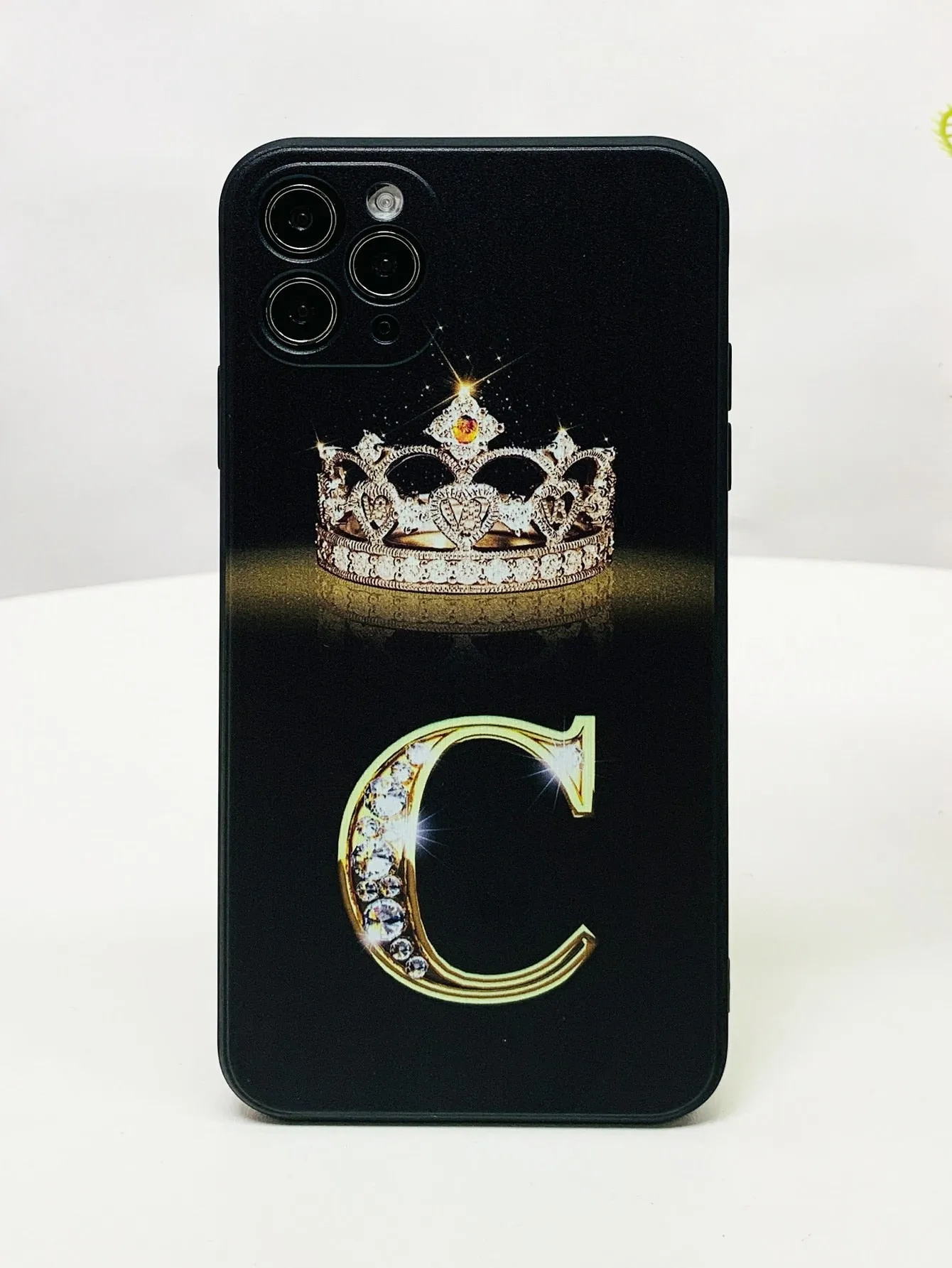 Crown & Letter Graphic Phone Case