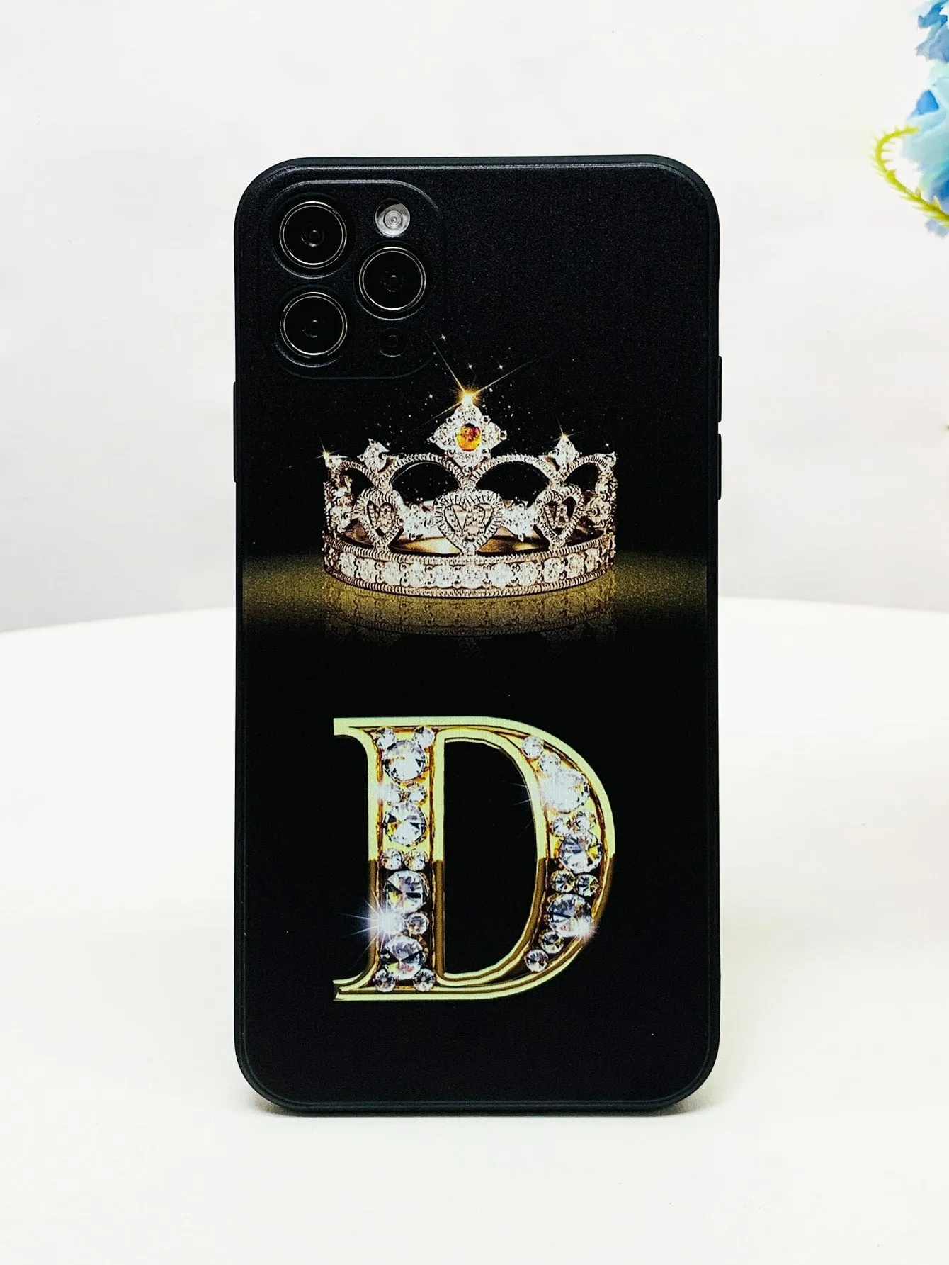 Crown & Letter Graphic Phone Case