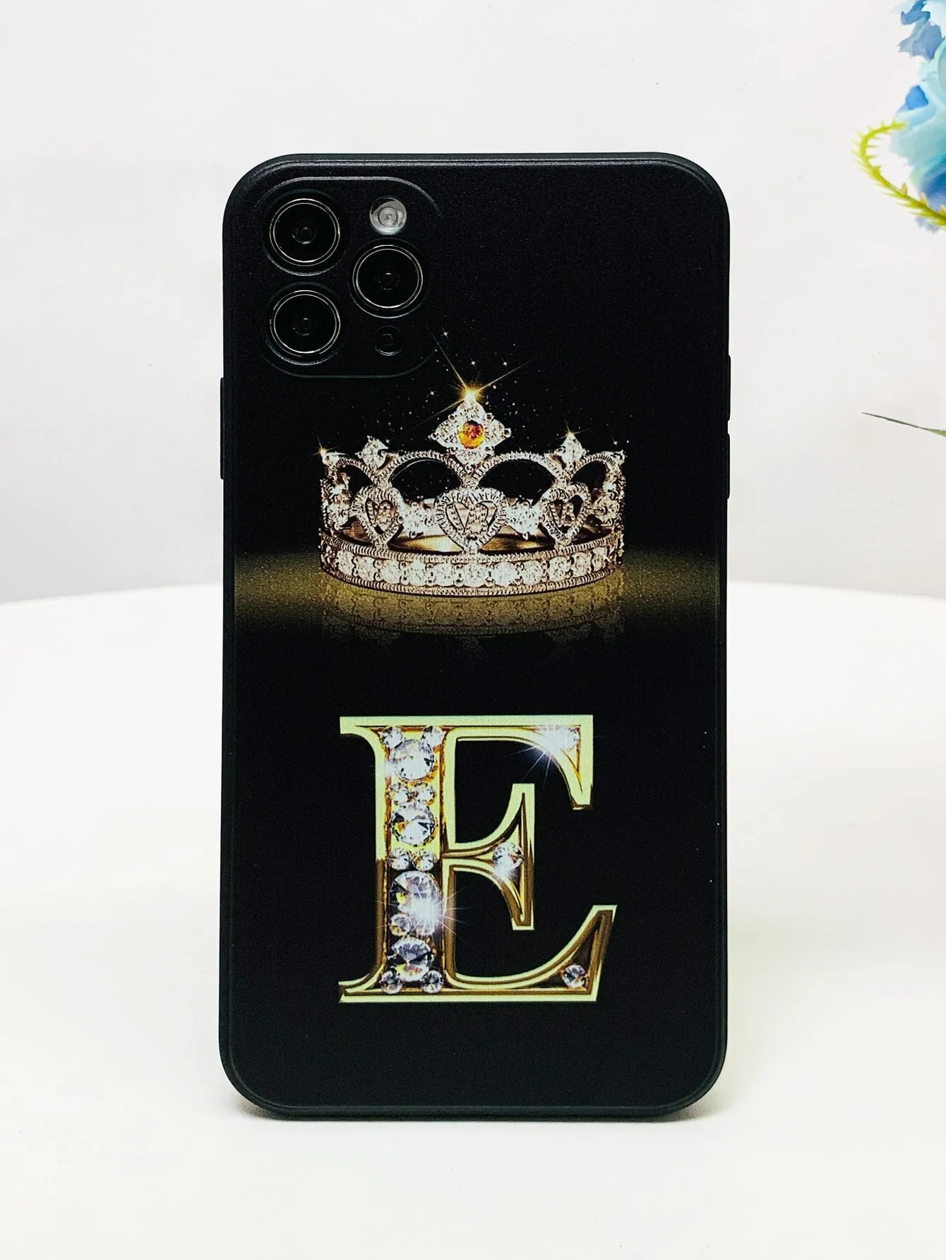 Crown & Letter Graphic Phone Case