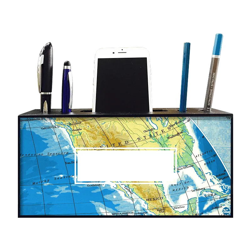 Custom Mobile Pen Stand Holder for Gift - World Map