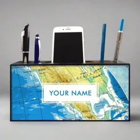 Custom Mobile Pen Stand Holder for Gift - World Map