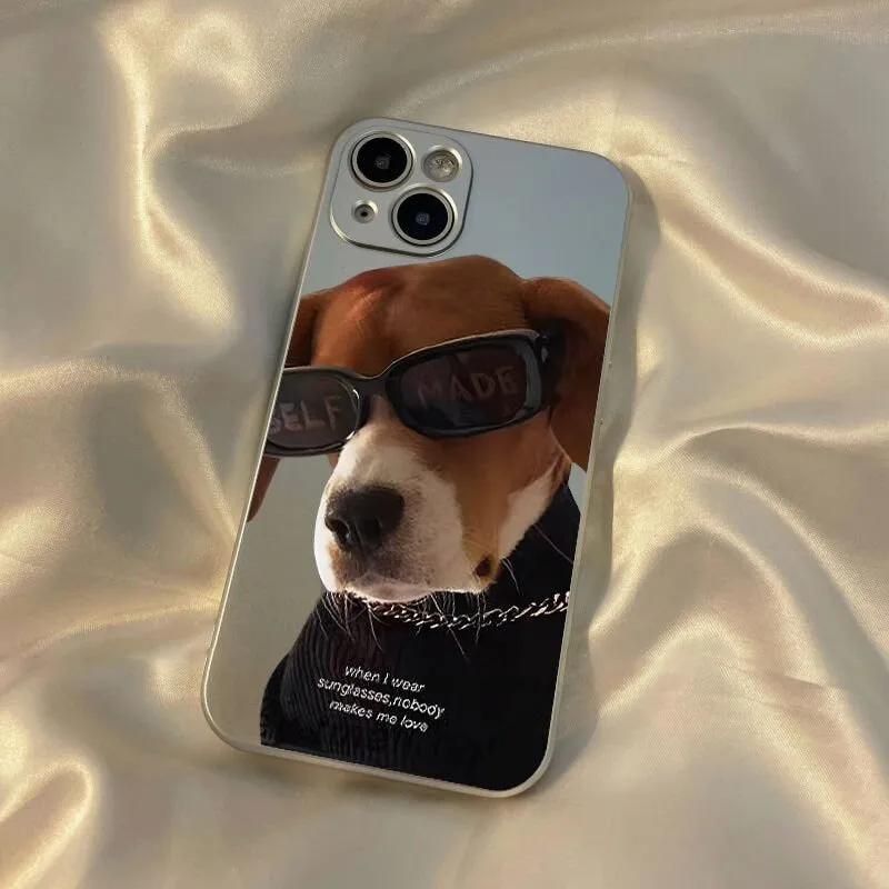 Cute Grey Pet Dog Lover & Pet Cat Lover Photo Design Protective Shockproof iPhone Case for iPhone 11 12 13 14 Pro Max Case