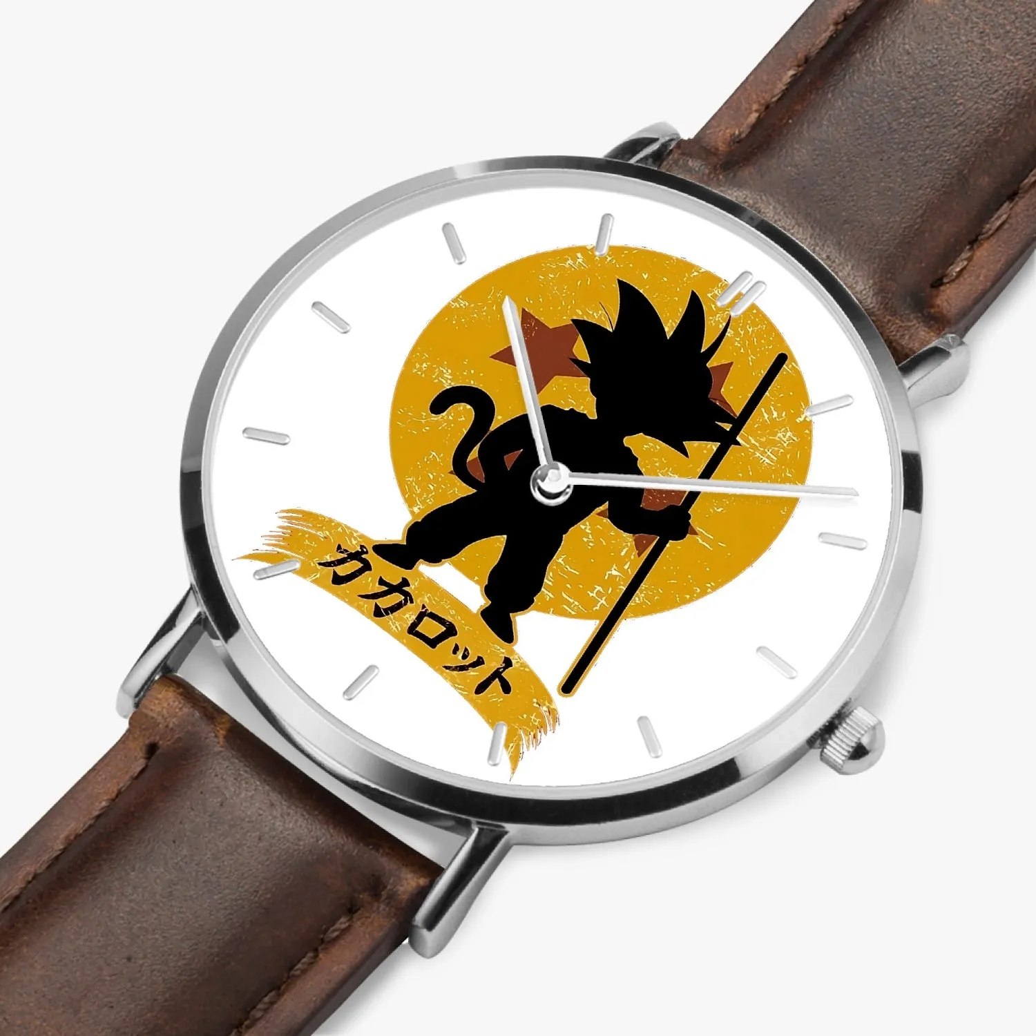 DBZ-Store Cute Kid Goku Shadow Logo White Watch