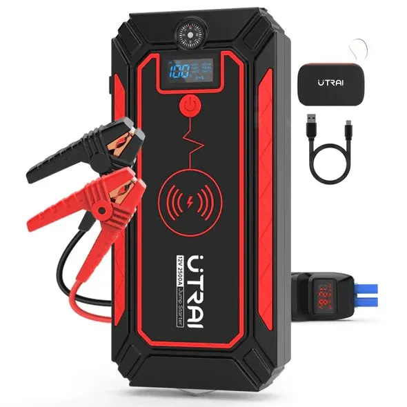 Digital Car Jump Starter - 10W Wireless Charging LCD Screen Portable Battery Jump Starter Box