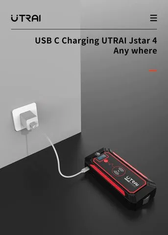 Digital Car Jump Starter - 10W Wireless Charging LCD Screen Portable Battery Jump Starter Box