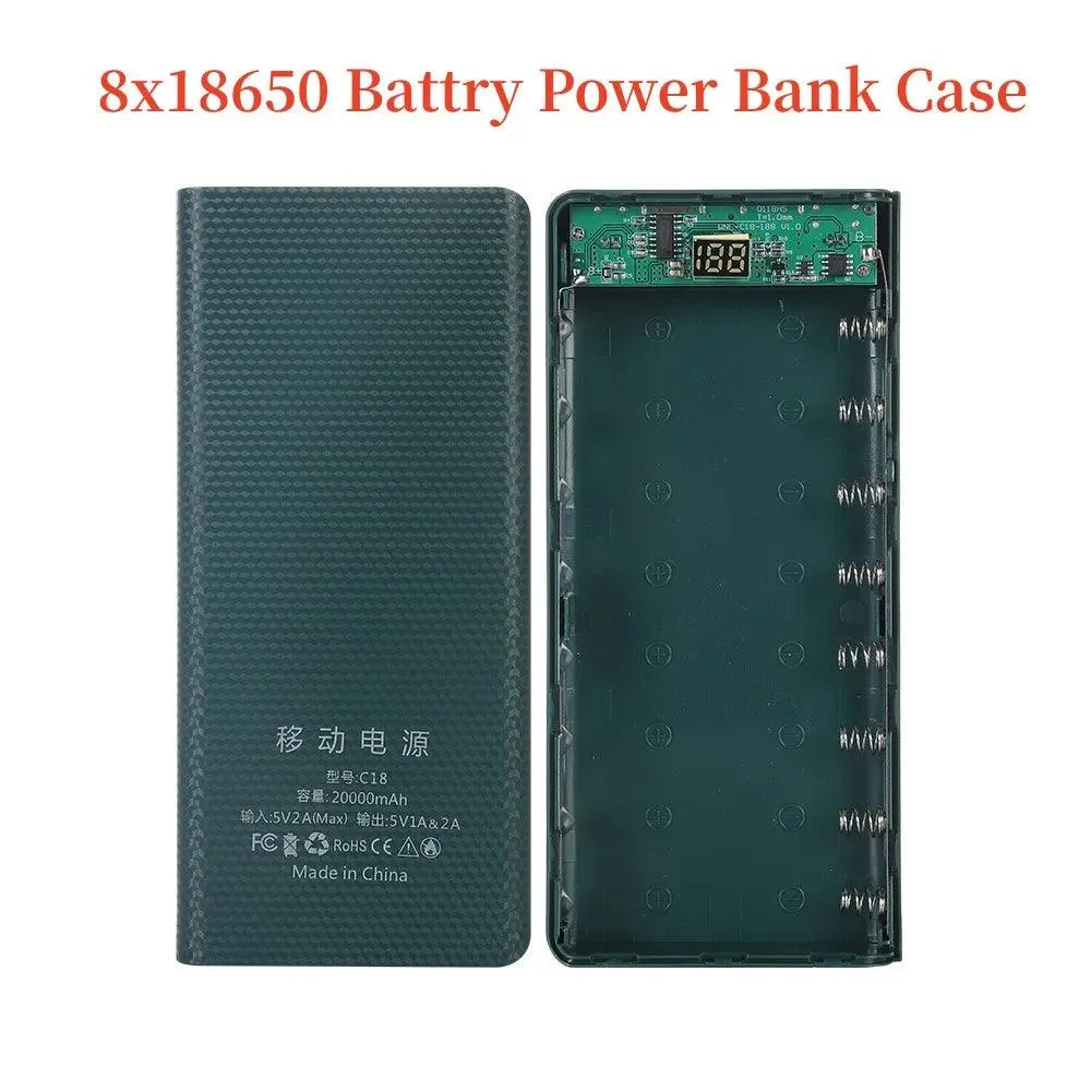 DIY 20000mAh 18650 Power Bank Case with Dual USB & Type C Ports - Customizable Charging Solution for iPhone and Xiaomi