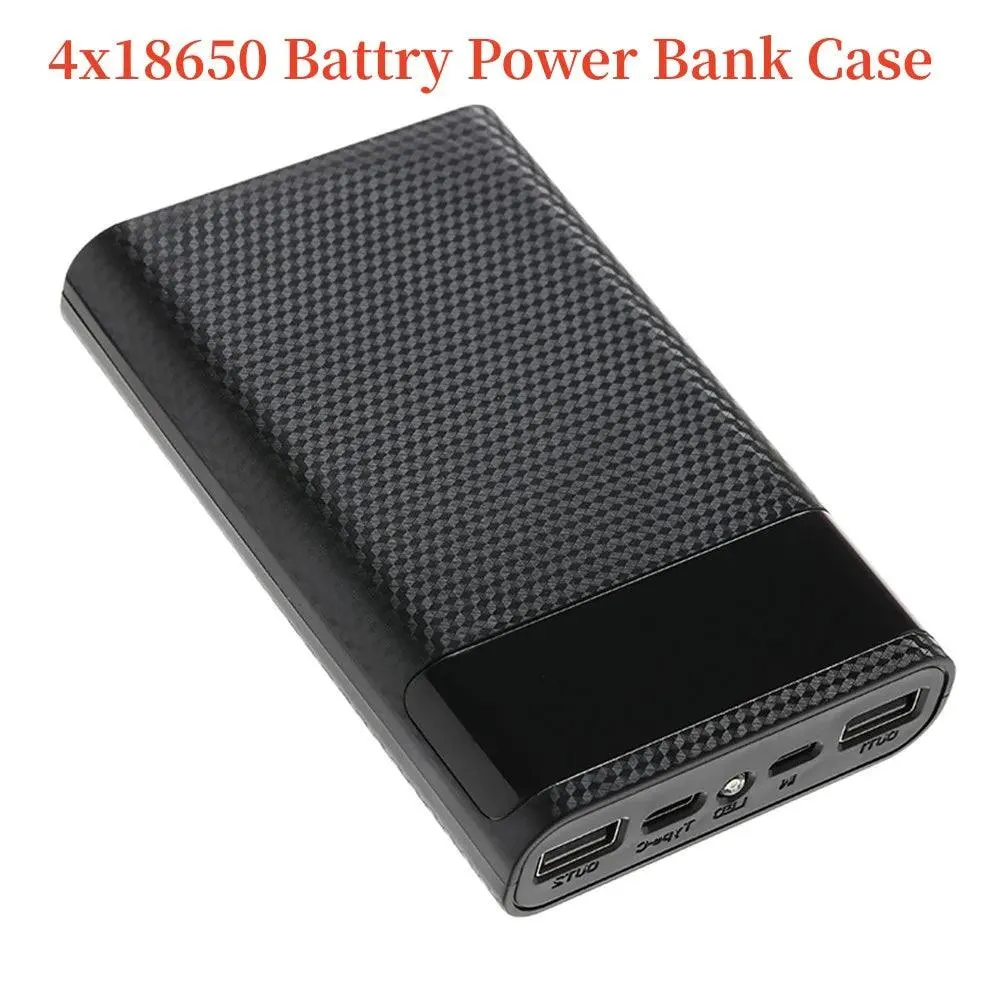 DIY 20000mAh 18650 Power Bank Case with Dual USB & Type C Ports - Customizable Charging Solution for iPhone and Xiaomi