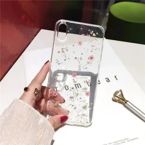 Dried flower epoxy silicone phone case