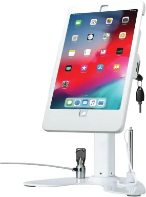 Dual Kiosk Stand – CTA Security Stand with Locking Case, Cable, Stylus and Tether – Compatible with Headphone Jack, iPad 7th/ 8th/ 9th Gen 10.2”, iPad Pro 10.5 (PAD-ASKW10) – White