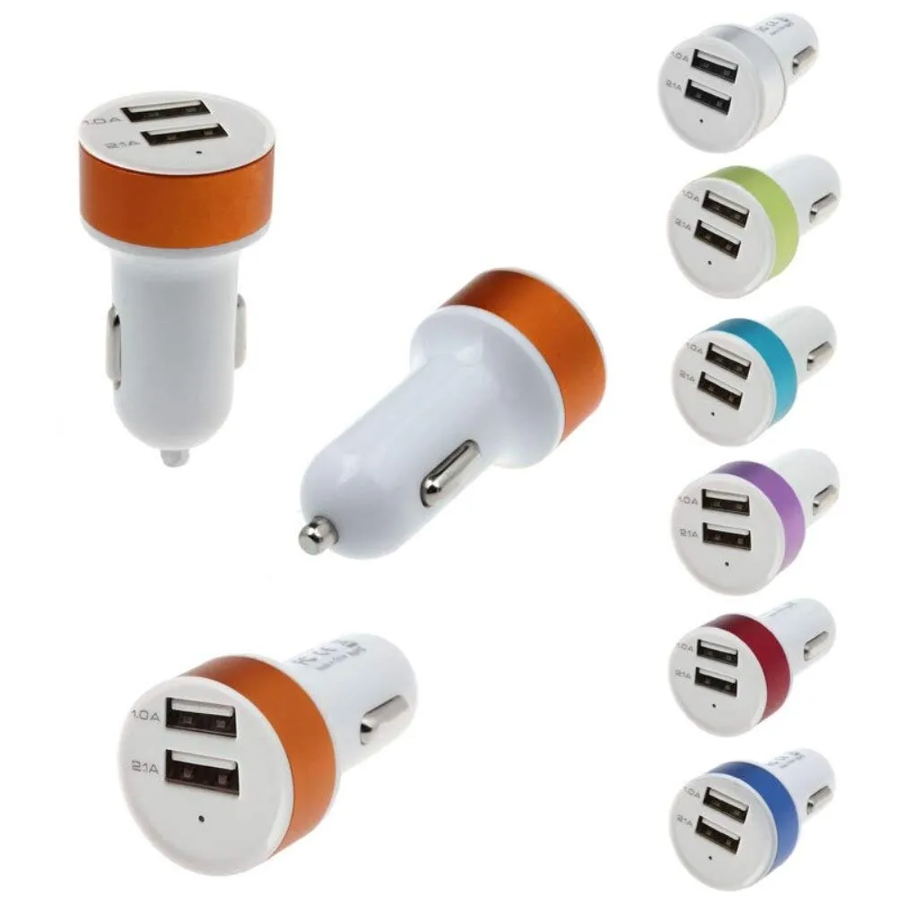 Dual output usb car charger 5v 2.1a 1a dual usb charger compatible with iphone5 6 nokia sony lg gps car charger