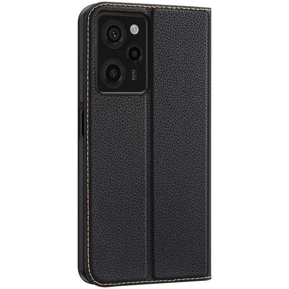 DUX DUCIS Skin X2 Tough Rugged Flip Wallet Case for Xiaomi Redmi Note 12 Pro 5G / Poco X5 Pro 5G - Black