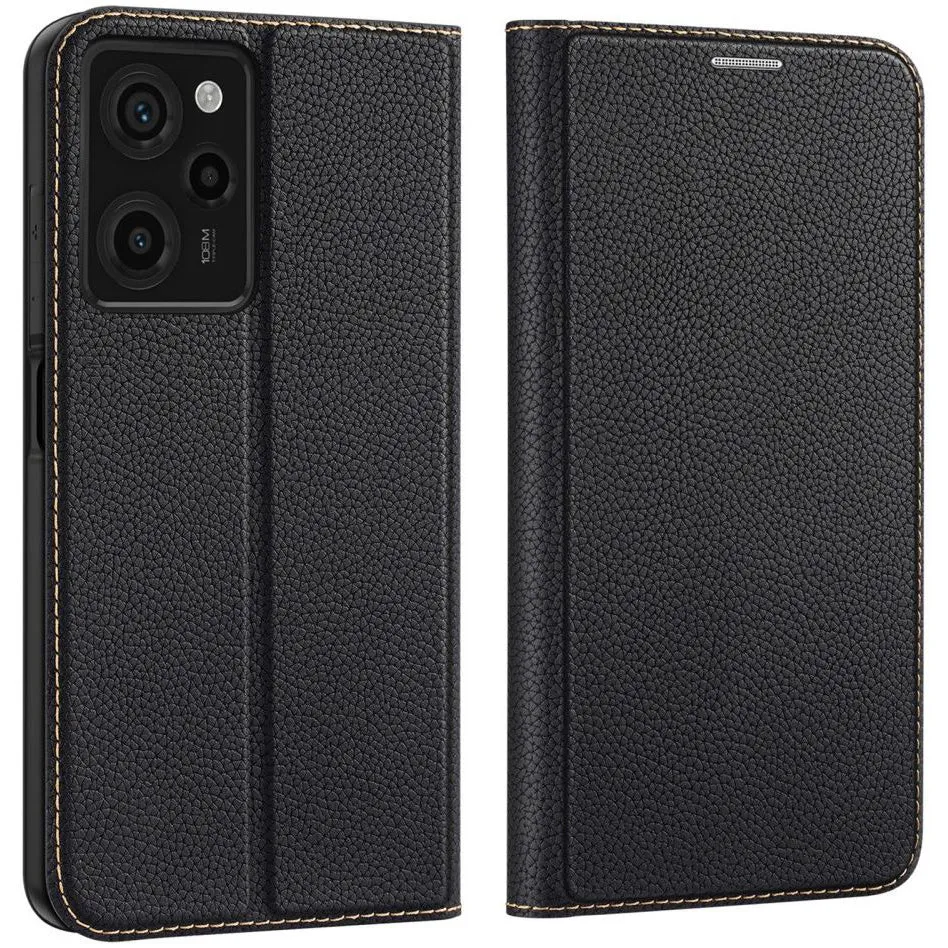 DUX DUCIS Skin X2 Tough Rugged Flip Wallet Case for Xiaomi Redmi Note 12 Pro 5G / Poco X5 Pro 5G - Black