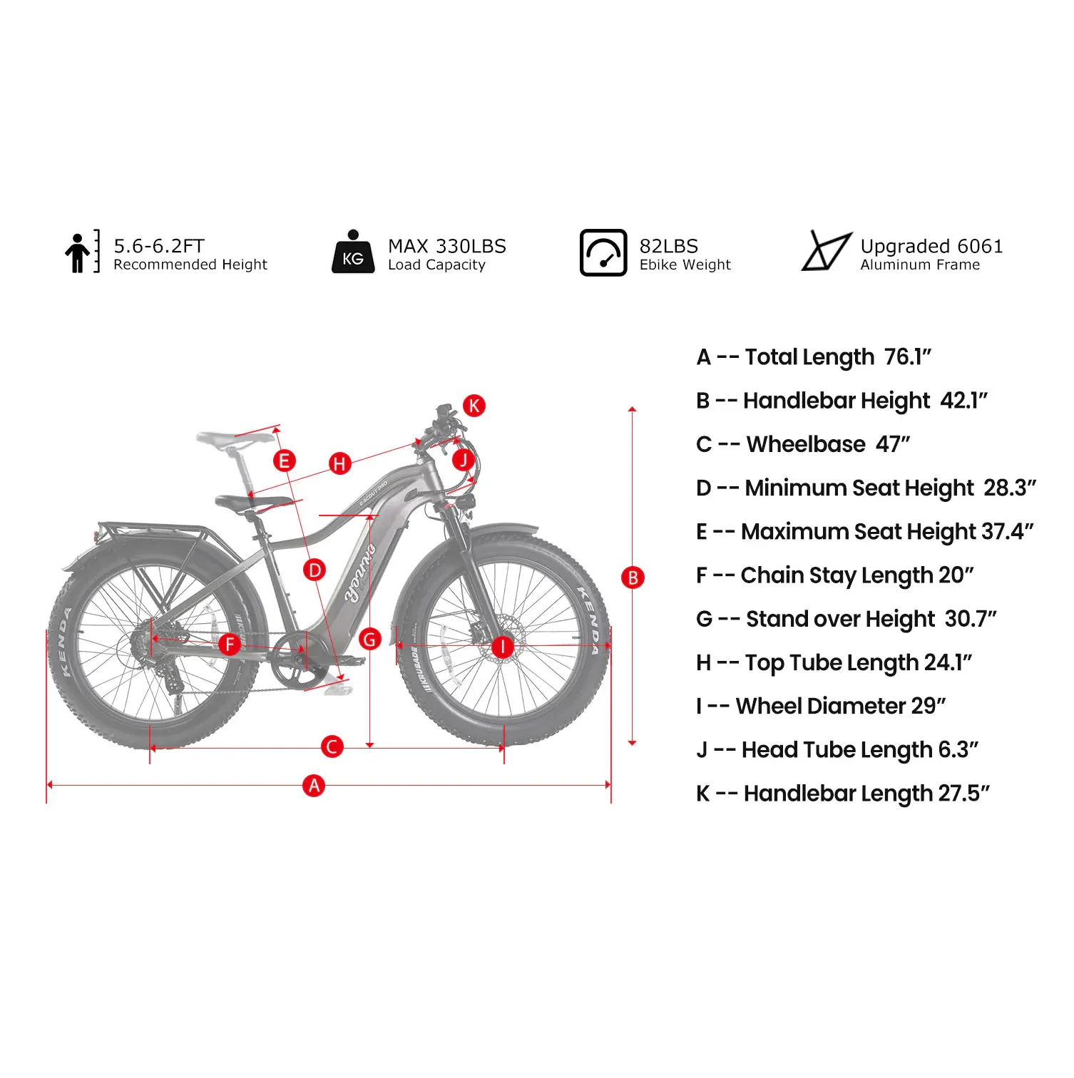 E-Joe 750W Young Electric E-Scout Pro Long Range Fat Tire Hunting Electric Bike