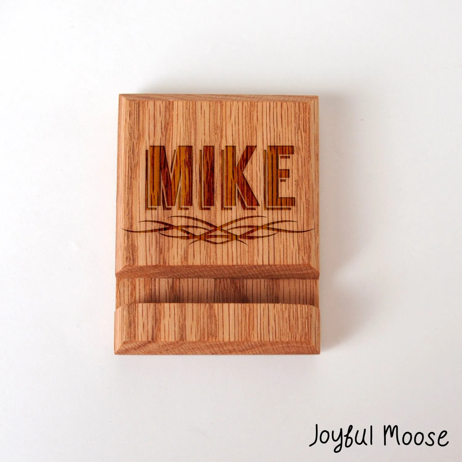 Engraved Wood Phone Holder - Wood Docking Station - Groomsmen Gift