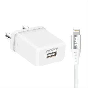 ERD TC-102 5V 2A USB-A Charger with Lightning Cable TC102 ET6451