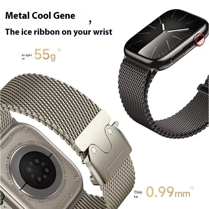 Fashion Titanium Parachute Buckle Milanis Watch Strap