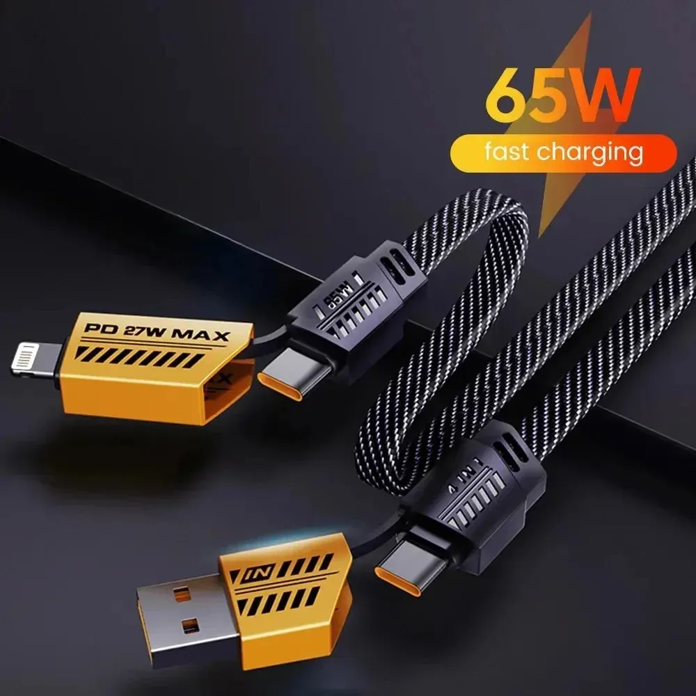 Fast charging cable|4 in 1 Fast Charging Cable PD 65W USB Cable Type C