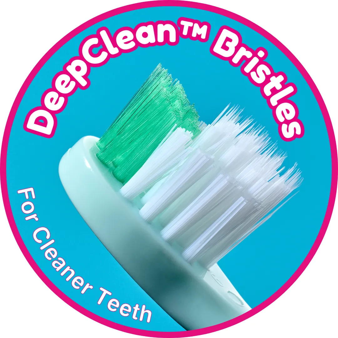 FlossBrush™ Baby Bristles Toothbrush (0-3 Years) Double Pack Blue & Teal With Applemint Baby Toothpaste