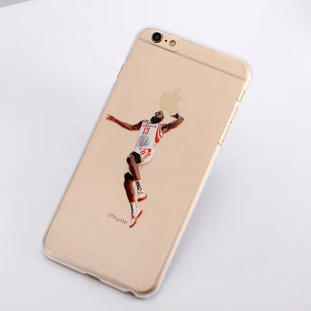 For NBA Basketball Phone Case for iphone 5 5se 6 6s 7 plus Cases Jordan 23 James Harden Curry Bryant Hard Back Cover NBA Jersey