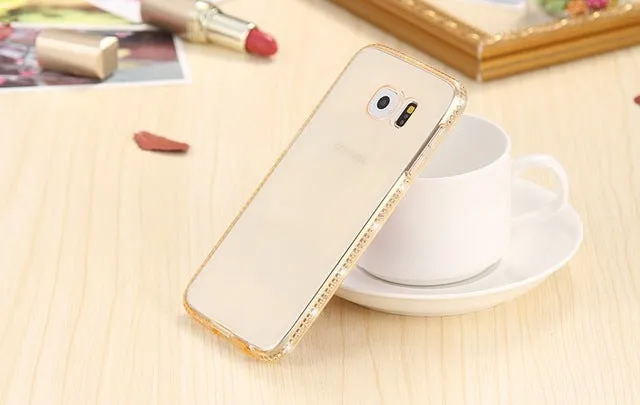 For Samsung Galaxy A3 A5 2016 case for Galaxy S5 S6 S7 Edge Case Diamond Soft TPU Cover Clear Crystal ultra slim back cover