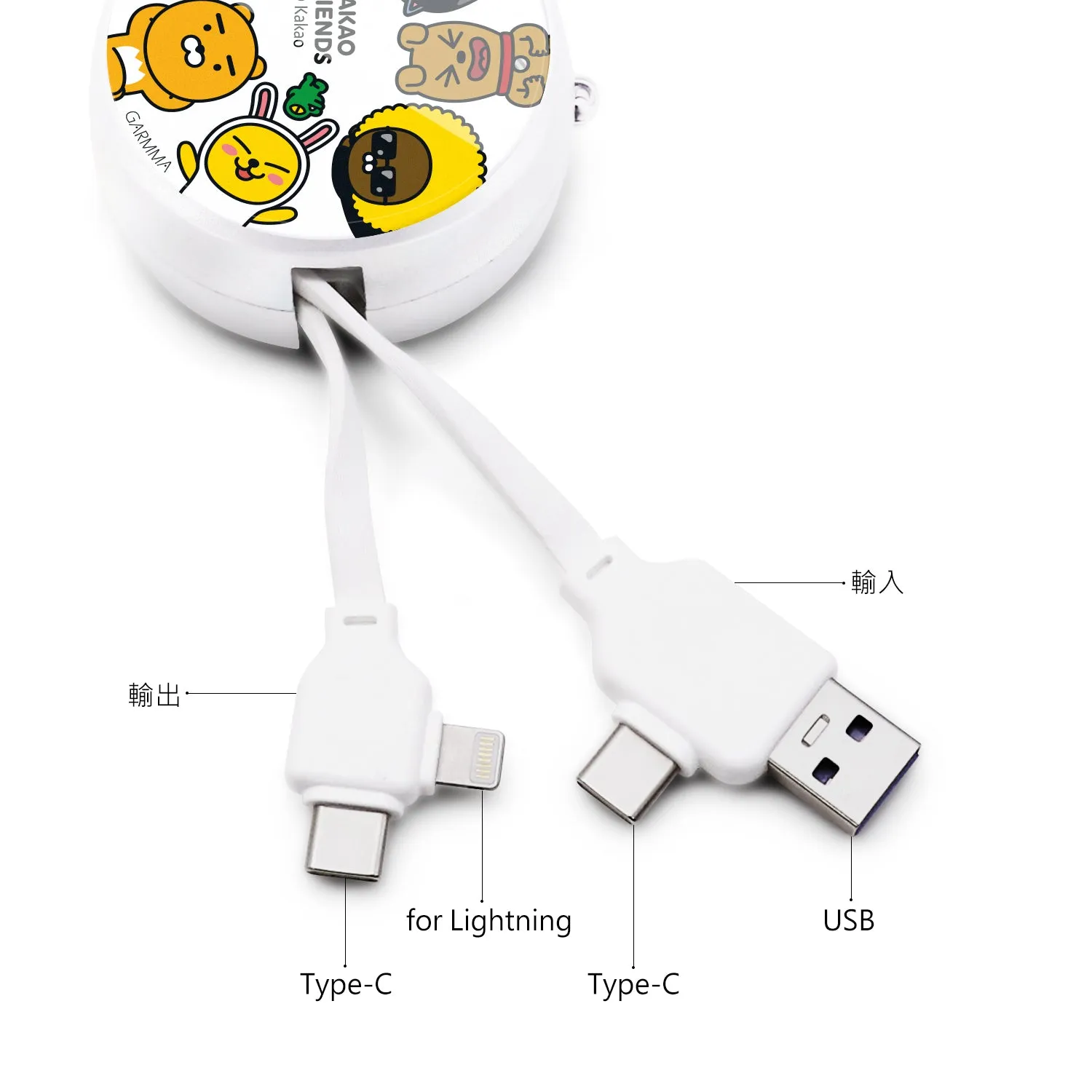 GARMMA Kakao Friends PD Fast Charge Lightning Type-C Extracted Extension Cable