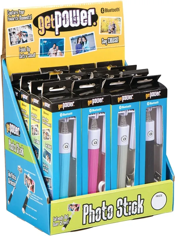 GetPower GP-DIS-PICSTICK Bluetooth Photo Sticks, Foldable, Black/Blue/Gray/Pink :AS 16: QUANTITY: 1