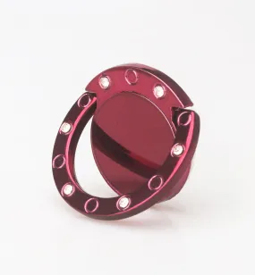 Glitter Cute Bling Diamond 360° Rotation Finger Ring Grip Stand for cell phone - Hot Pink