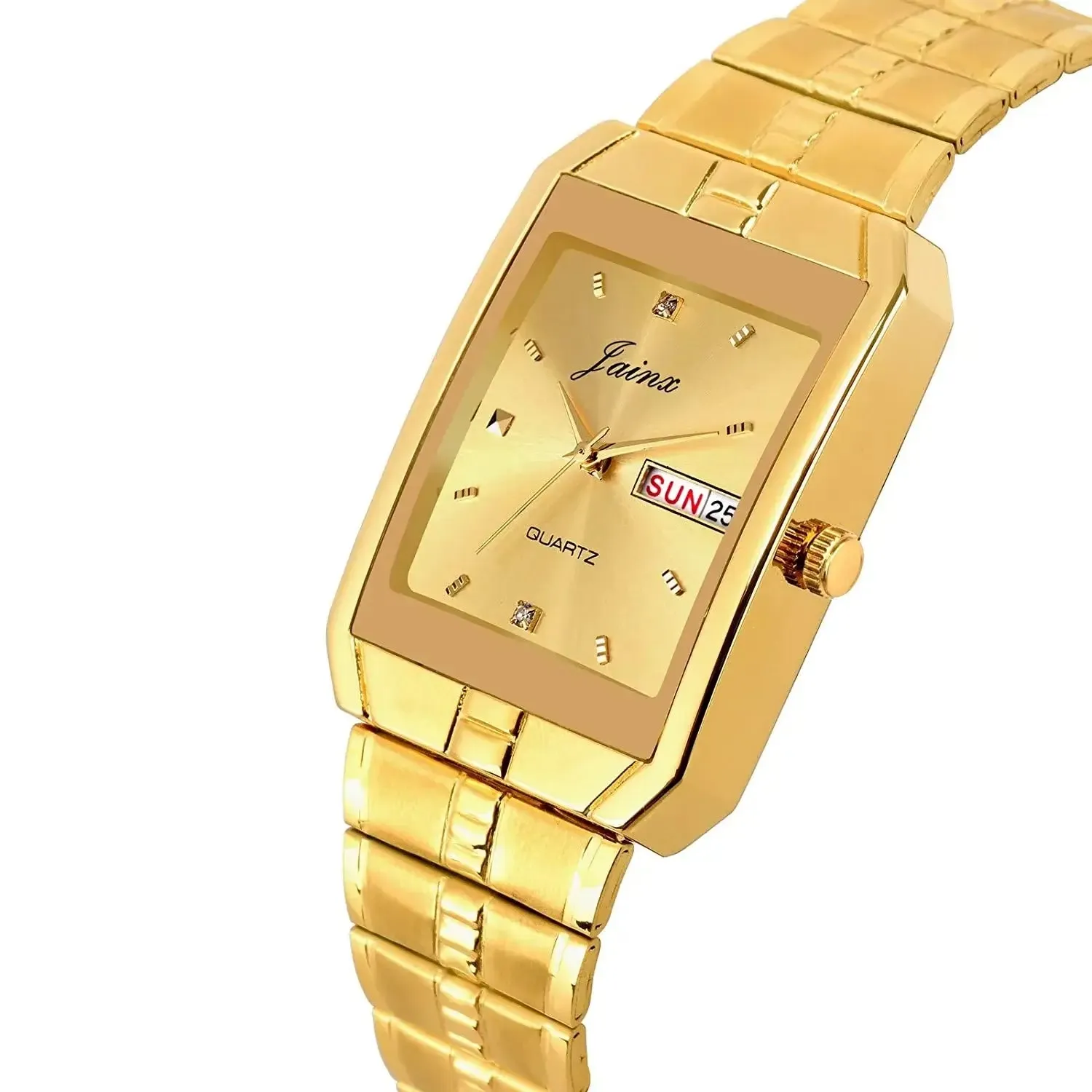 Golden Premium Day & Date Feature Dial Analog Watch - For Men JM1127