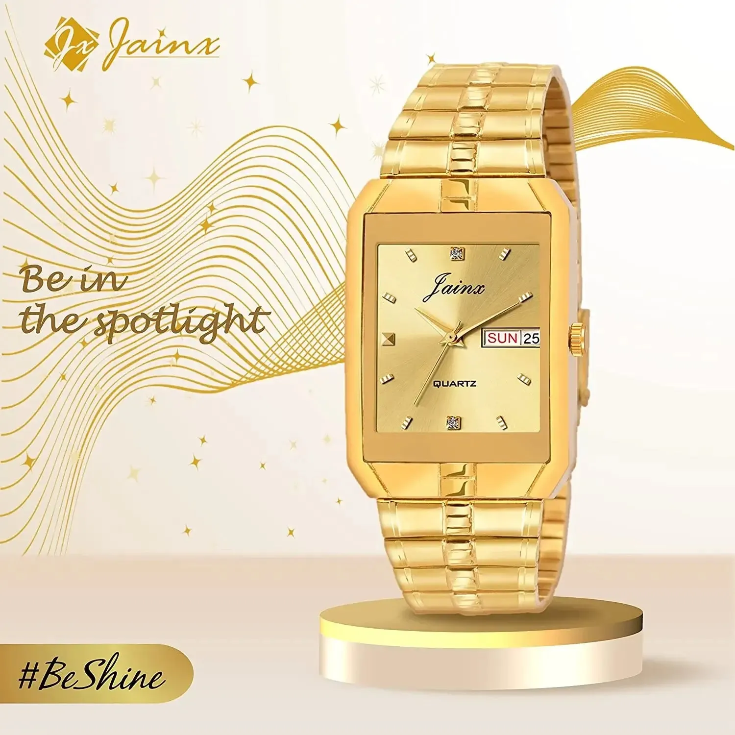 Golden Premium Day & Date Feature Dial Analog Watch - For Men JM1127