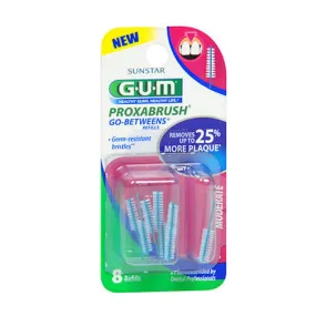 Gum Go-Betweens Proxabrush Refills Moderate cylindrical 612RN 8 ct By Gum