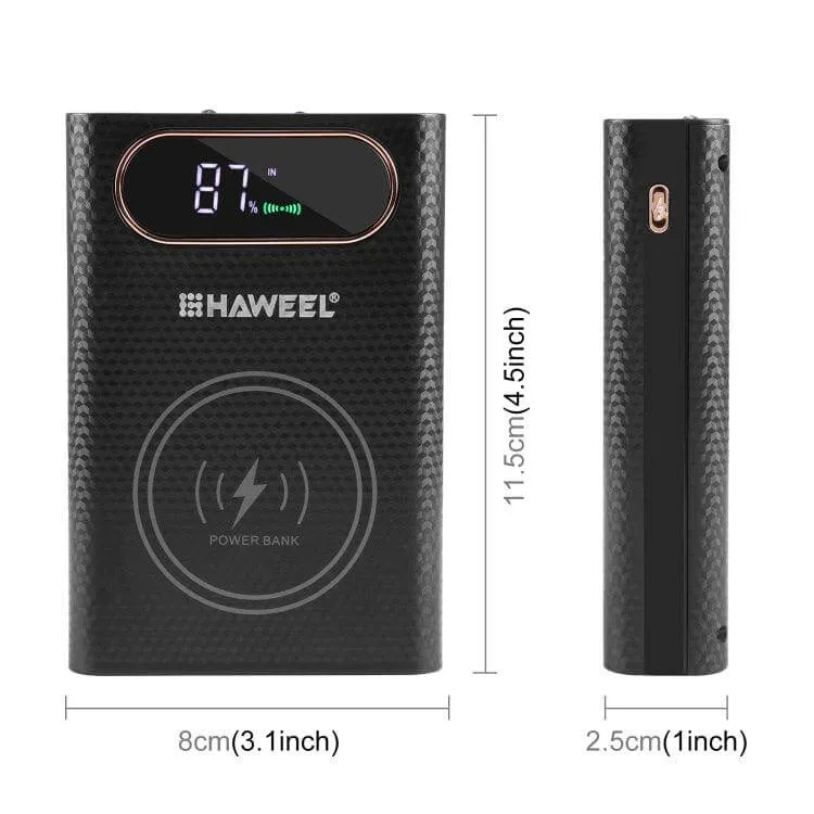 HAWEEL 4 x 21700 Battery Power Bank with 22.5W Fast Charging & 15W Wireless Charging Case - Display Included (Batteries Not Included)