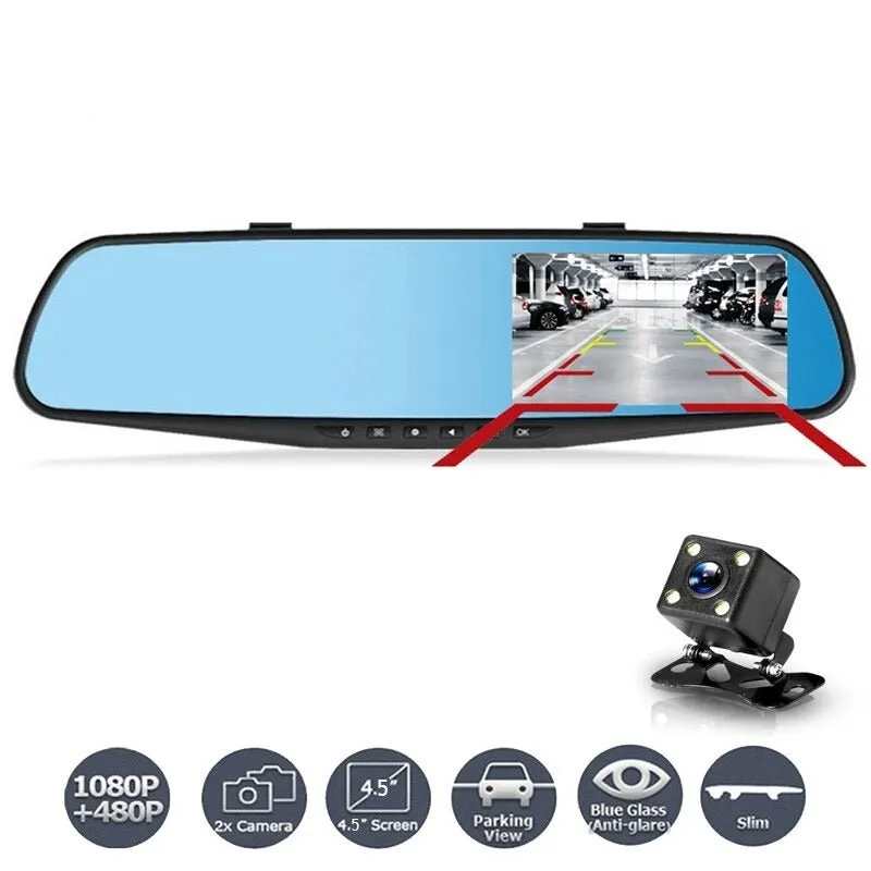 HD Rearview Mirror Driving Recorder - Smart Rearview Mirror for Cars & Trucks 1080P