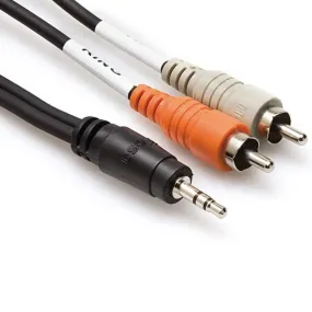 Hosa CMR-210 Stereo Mini 3.5mm Male To 2 RCA Male Y-Cable - 10 Foot