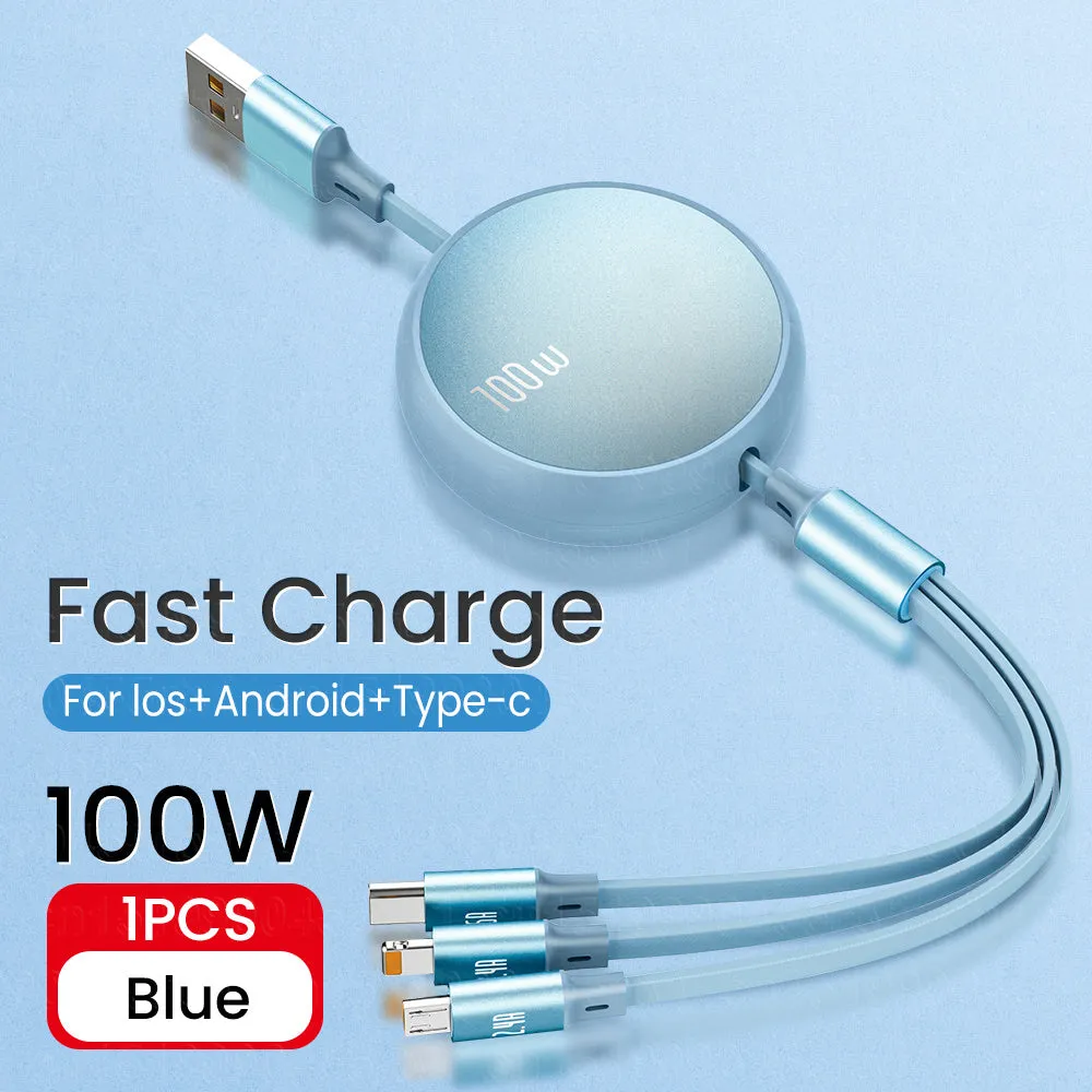 Huawei/Honor Retractable Portable 3 in 1 Micro USB Type C Charger Cable