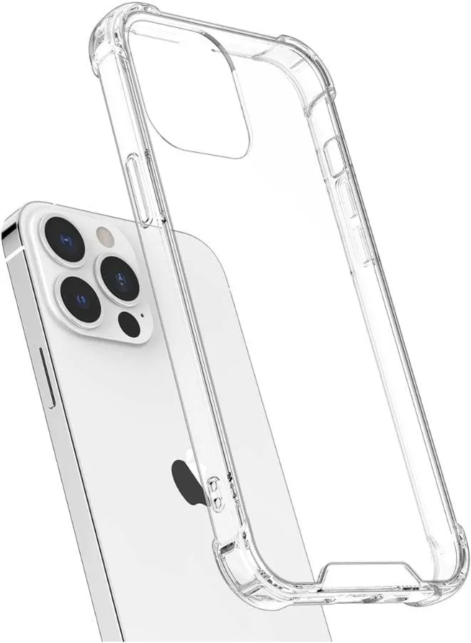 iPhone 13 Pro Max Case, Clear Cases Shockproof with TPU Silicone Bumpers Anti-Scratch Cover, Transparent HD Clear