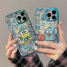 Japanese Cartoon Glass Window Style | KK Green HN Blue - iPhone Case iPhone 11 12 13 14 Pro Promax