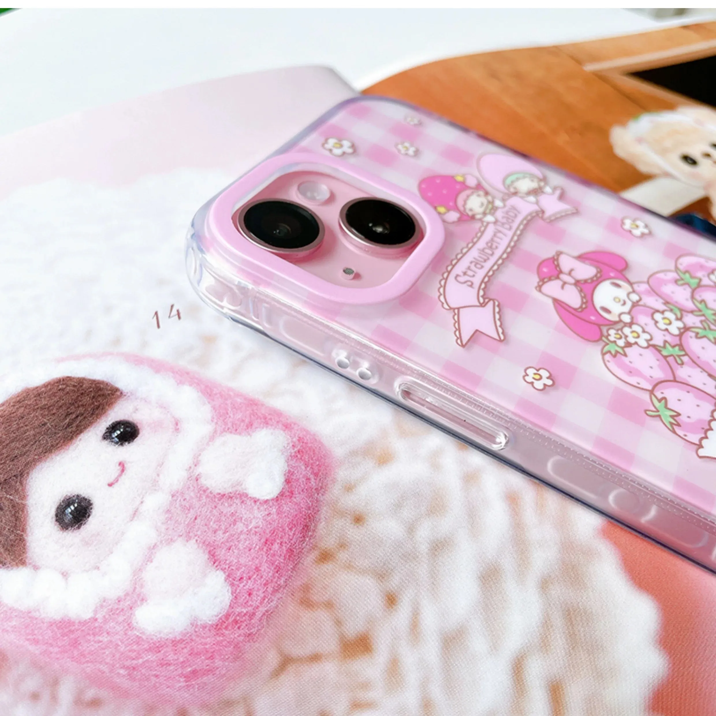 Japanese Cartoon Sanrio Strawberry Baby Hello Kitty My Melody Cinnamoroll - iPhone Case 13 14 15 Pro Promax