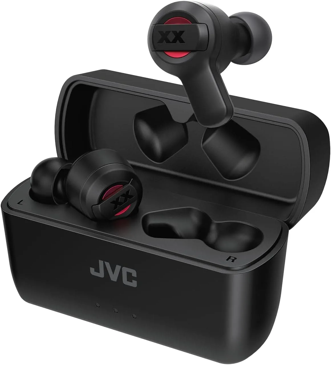 JVC HA-XC62T XX True Wireless Earbuds, 24 Hours Playtime, Water, Dust and Shock Proof, Black & Red