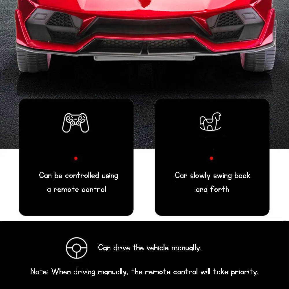 Kids Electric Sports Car Lamborghini rechargeable remote-controlled music-playing, with lights multifunctional toy perfect gift for boys girls