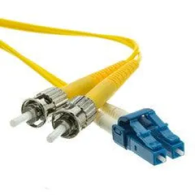 LC/ST Duplex Fiber Optic Patch Cable, OS2 9/125 Singlemode, Yellow Jacket, 1 meter (3.3 foot)