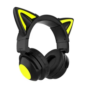 Luminous Adjustable Cat Ear Bluetooth Headset Headphones