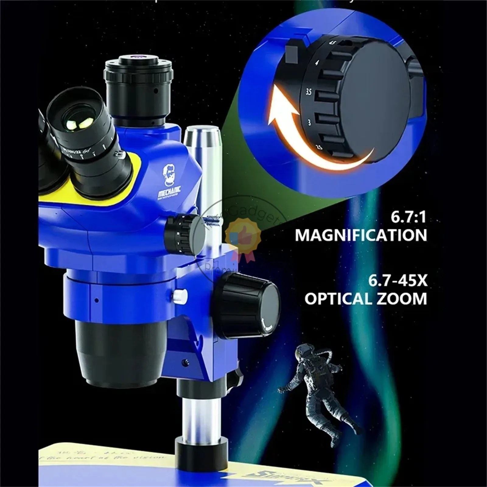 Mechanic Super X-B11 Industrial Trinocular Stereo Microscope HD Electronic Magnified 6.7-45X Continuou Zoom Observation Platform