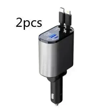 Metal Car Charger 100W Super Fast Charging Car USB And TYPE-C Adapter