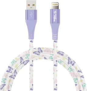 MFi Certified Lightning 4FT Printed Lightning Sync & Charge Cable (Pastel Butterfly) Compatible with: iPhone 13/iPhone 13 Pro/iPhone 13 Pro Max/iPhone 13 Mini/IPhone 12 Pro/iPhone 12 Pro Max/iPhone 12 mini/iPhone 12/iPhone 11