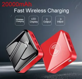 Mini Portable Power Bank 3USB Wireless Charger Fast Charging External Battery Charger