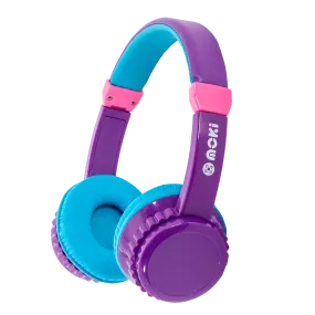 Moki Play Safe Wireless Volume Limited Headphones for Kids - Purple /Aqua